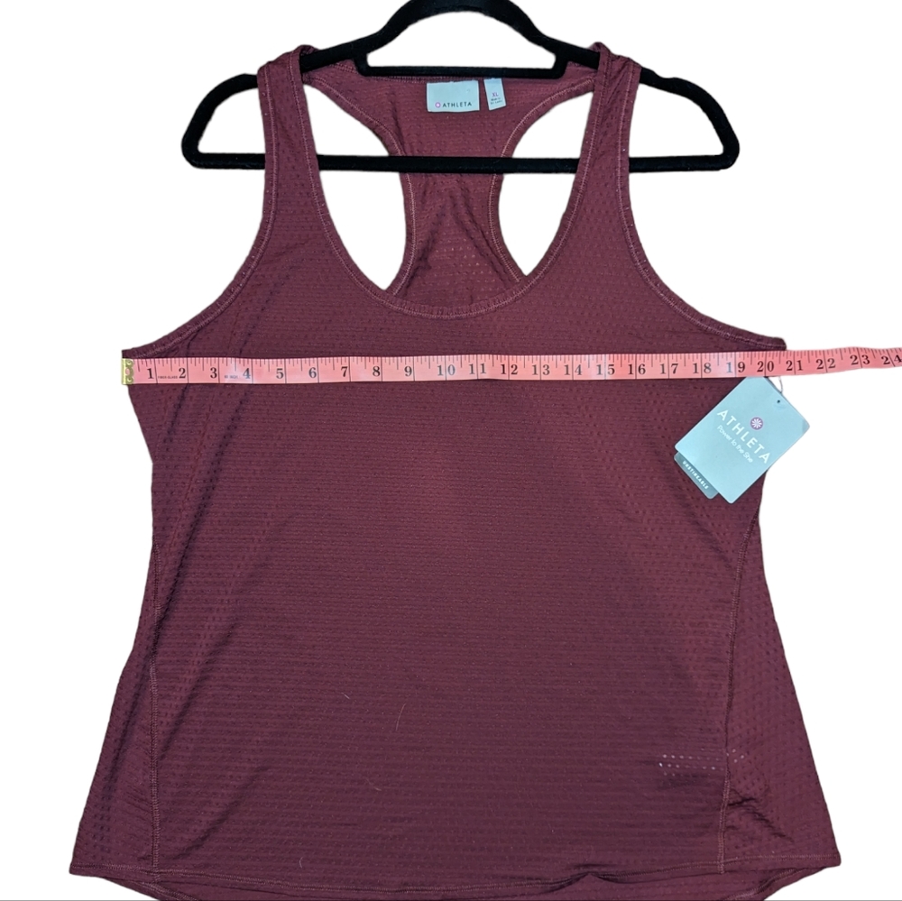 Athleta Women's Mesh Tank Top Racerback Chi Dot Maroon Burgundy Size XL - Picture 4 of 12